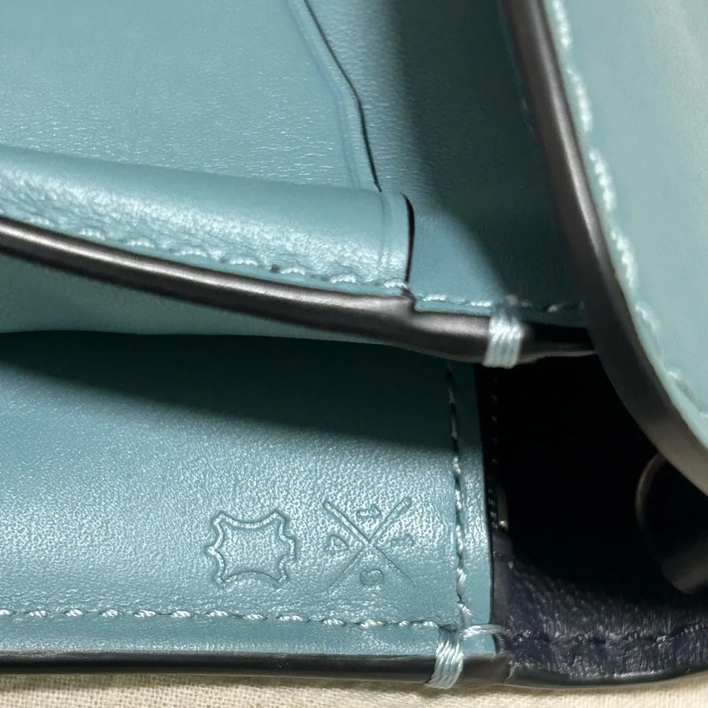 COACH 1941 Glovetanned Leather Clutch/Wristlet/Crossbody Bag in River Blue - Picture 9 of 12